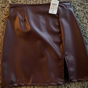 Leather mini skirt